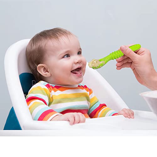 Baby Spoons Self Feeding 6 Months - 7 Pack Silicone First Stage Infant Training Spoons, Baby Led Weaning Untensils For Toddlers, Bpa-Free Rainbow Chewable Teething Spoons For Kids - Dishwasher Safe #TOP3