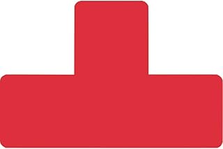 Djois made by Tarifold 197303 - Símbolos adhesivos para marcaje y señalización de suelo - 300 micras PVC - Alta resistencia - Forma "T" 150 x 50 mm, Color Rojo, 10 uds