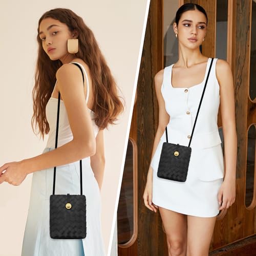 YAMEIZE Small Crossbody Bags Women Woven Handbags Phone Purse Cell Phone Shoulder Bag with Strap for Traveling Shopping2