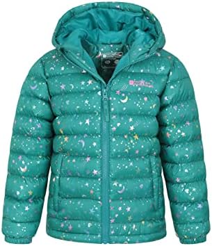 Mountain Warehouse Seasons Padded Kids Jacket - Water Resistant & Lightweight Insulated Rain Coat for Boys & Girls - Great for Autumn, Winter, School or Travelling Teal 2-3 Years