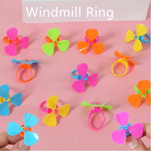 50 Pack Pinwheels Ring Blowing Wind Spanners Finger Spanner Ring Blow Rotating Windmill Rings Stress Reliever Party Favor for Gifts Lung Exerciser Trainer Breathing Exercise4