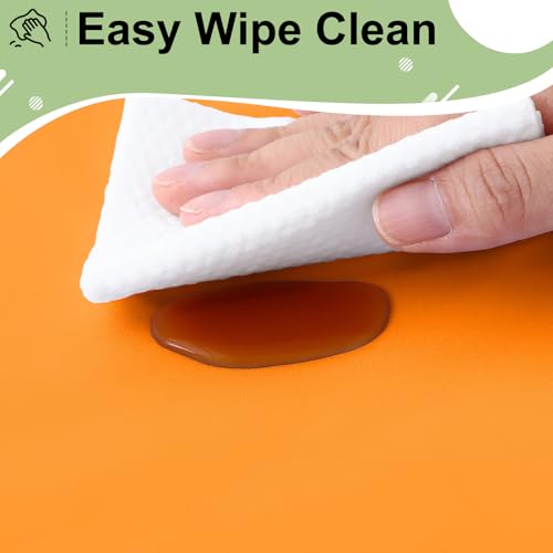 Image of misaya 4 Packs Disposable Plastic Table Cloth, 84 inch Round Waterproof Tablecloth, Leakproof & Sturdy Decorative Table Covers for Picnic, Party, Outdoor and Back to School, Orange