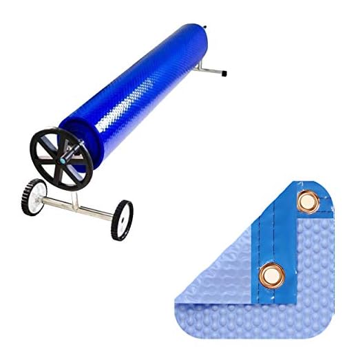 Pack Manta Térmica (Cobertor Térmico-Cubierta Isotérmica-Toldo Para Piscina) De 500 Micras Coolguard Con Refuerzo En Todo El Contorno (12X6.5M) + Enrollador Telescópico De 81Mm.