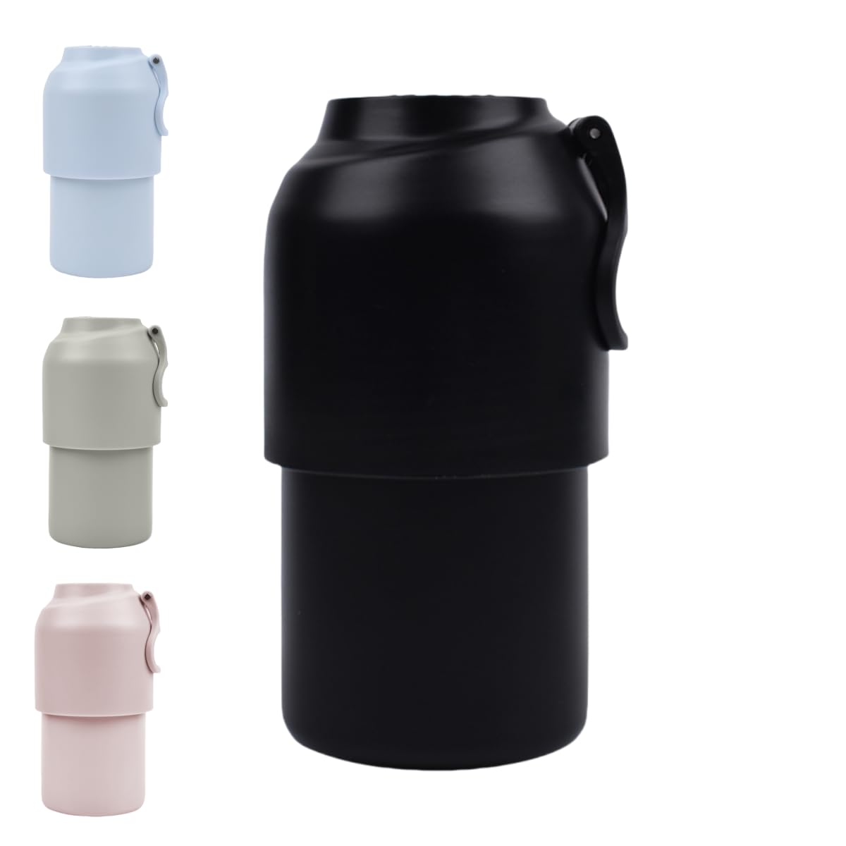ペットボトルホルダー 保冷 保温 真空断熱 ペットボトルカバー 折りたたみハンドル 400ml~600ml 適用多形状瓶身 飲料支架 (ブラック)
