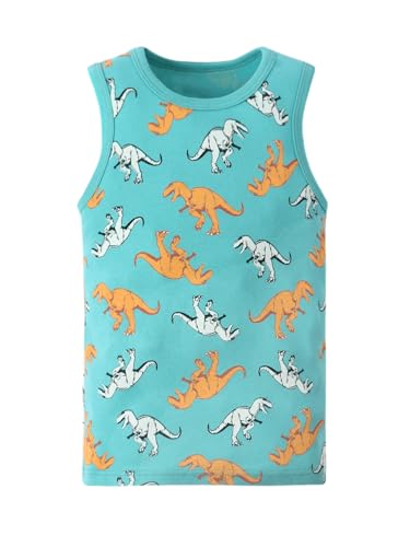 Image of benetia Toddler Baby Boys Cotton Sleeveless Tank Top Cartoon Dinosau Undershirts Kids 18 Months- 8Years 3-Pack