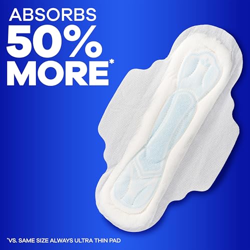 Always Maxi Feminine Pads with Wings for Women, Size 2, Long Super Absorbency, Unscented 42 Count - image 4