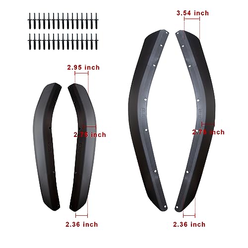 ETL INDUSTRIES Front & Rear Fender Flares Extensions Set Fits 2018-2023 for Jeep Wrangler JL JLU Unlimited Sahara 2/4 Doors Wheel Fender Liner (Only Fit Low Clearance Fender Flares)
