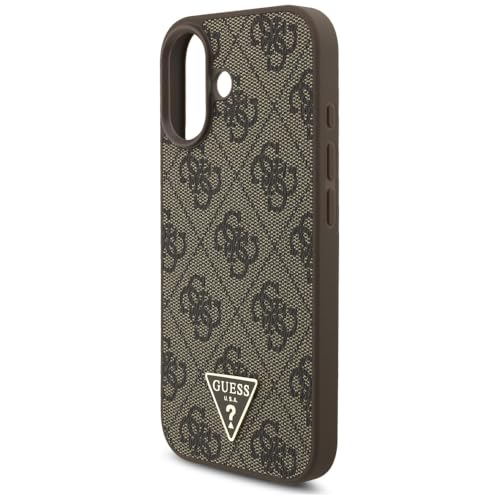 Coque MagSafe iPhone 17 Guess édition luxe marron au logo triangle - 6