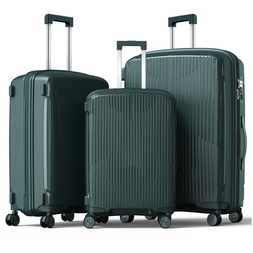 Image of Nazhura Luggage Set, 3-Piece Hardside Suitcase Set, 20-inch Carry On, 24-inch, 28-inch Luggage