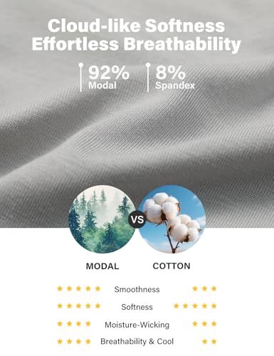 Casey Kevin Men's Trunks Seamless Modal Underwear Soft Breathable Moisture-Wicking Underpants Boxer Briefs for Men4