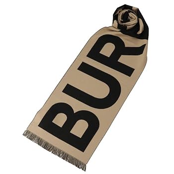 Amazon | [BURBERRY] バーバリー マフラー ロゴ ウール ジャ