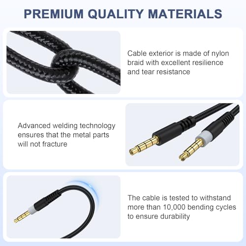 Cable de audio Zosvoses 3.5mm para auriculares gaming 1.5 m miniatura 5