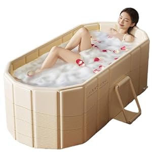 Foldable Bathtub for Adult Large 59’in Collapsible tub Portable Bathtub for Bathroom Folding SPA Tub for Shower Stall, Ideal for Small Spaces