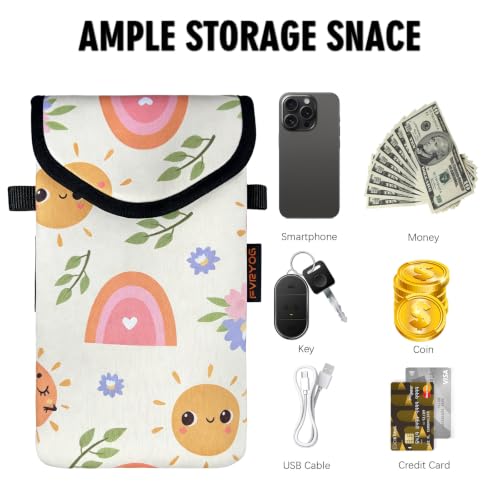 Image of Neoprene Phone Sleeve Pouch Case Bag for Men Women w /Crossbody Strap /Neck Lanyard for iPhone 17 /16 /15 /14 Pro Max, Samsung S25，Pixel 10