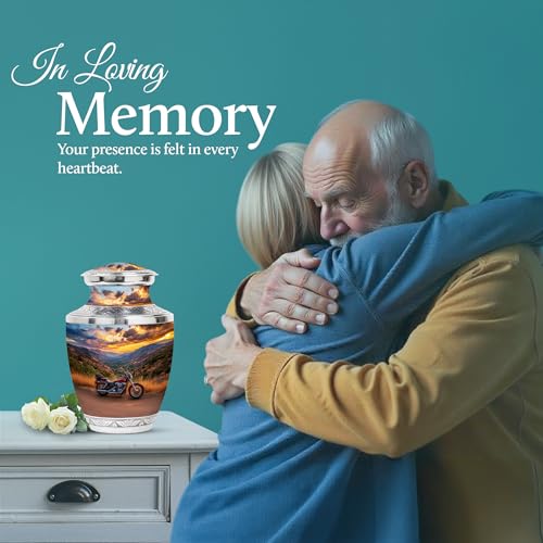 Image of Bike Urn Decorative Urns for Human Ashes 1 Large & 2 Small | Ashes Urns Human Remains, Funeral Urns Ashes