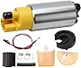 MUCO Universal Fuel Pump 255LPH High Flow With Strainer/Filter + Rubber Gasket/Hose + Stainless Steel Clamps + Universal Connector Wiring Harness