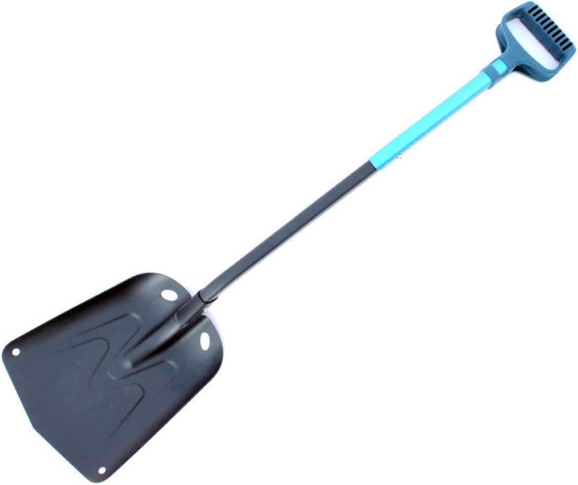 Yardwe Multi-Functional Aluminum Ice Scraper with Long Handle Foldable Snow Shovel for Removal from Cars Trucks and Suvs Ergonomic Design for and Clearing
