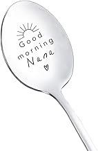 Nana Birthday Gifts for Grandma Grandmother Christmas Gifts for Nanny Nana Gifts from Granddaughter Grandson Good Morning Nana Spoon for Grandma Grandmom