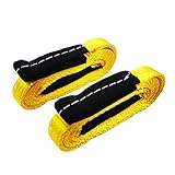 KJE 2 Pcs Lift Sling Straps 1' x8' Heavy Duty Lifting Sling Web Town Strap with 2 Reinforced...