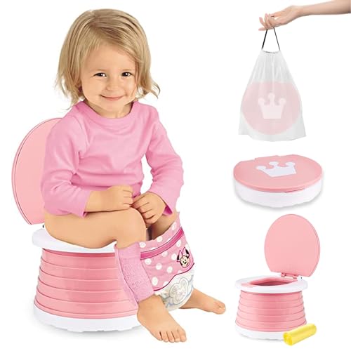 La Mejor Lista de Baño portatil del mes. 43 PEIONO Baño Portátil para Niños, Orinal de Viaje Plegable Para Niños, Gran Capacidad de Carga, Sentarse Cómodamente, Fácil de Guardar y Limpiar, Diseñado para Niños en...