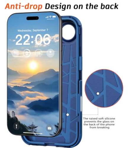 Diverbox Magnetic for iPhone Air Case-(Compatible with MagSafe) Heavy Duty Protection Phone Case with Camera Control Button with Screen Protector Shockproof Drop-Proof 6.5 inch (Blue) - image 6