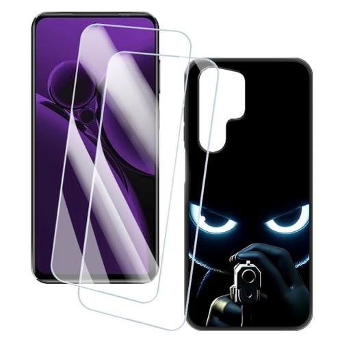 OAGELIM 2�Z�b�g �X�N���[���v���e�N�^�[ + �P�[�X Oukitel C68 (7.2 �C���`) �Ƃ̌݊������� �A�[�e�B�X�e�B�b�N�J�X�^���v�����g�J�o�[�Ƌ����K���X�t�B���� �X�N���b�`�h�~ (�Ə�)