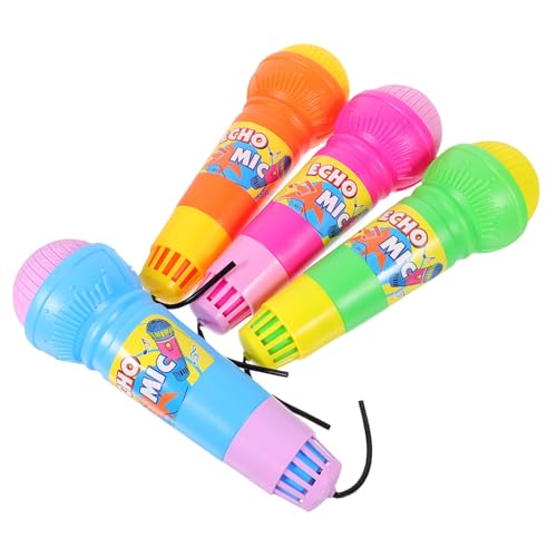 UKCOCO 4 pièces Microphone Écho Léger pour Garçon Fille Accessoire Microphone Factice pour Fête et Cadeau Garçon Fille Couleurs Mélangées