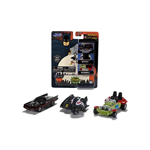 Jada Toys 253211001 - Juego de 3 Coches coleccionables de Batman (4 cm, a Partir de 8 años)