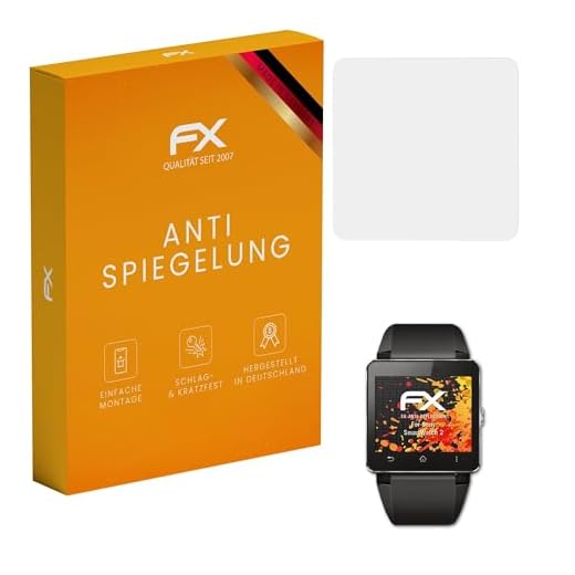 atFoliX Skärmskydd är kompatibel med Sony SmartWatch 2 Skyddsfilm, antireflekterande och stötdämpande FX Film (3X)