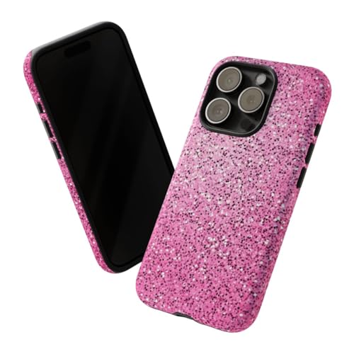 Coque iPhone 15 Pro rose pailletée brillante contre les rayures - 2