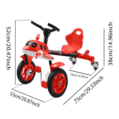 kowaku Elektrisches Drifting Go Kart Drifting Car Scooter für Kinder Elektrik Go Kart für ab 6 Jahren, Rot – Bild 3