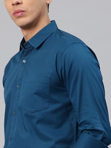 Image of Majestic Man Men's Cotton Slim Fit Solid Casual Shirt