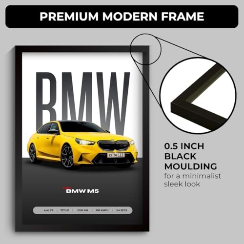 Image of Funk You Store BMV M5 Poster | Framed BMV G90 M5 A4 Sized (31 x 23 cm) | Car Poster for Wall, Gift for Boys, Sportcar Frames | Car Posters for Wall, Bedroom, Hostel, Study Area, Hostel (F 079)