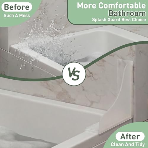 Roslim No-Adhesive 2-Pack All-Silicone Shower Splash Guard with Strong Suction Cups, Reusable One-Piece Bath Tub Corner Water Blocker for Secure Seal&Easy Removal，Keep Water in Shower or Bath, Clear by Roslim - Image 4