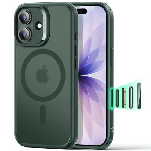 Image of ESR for iPhone 17 Case, Camera Control Cover, Compatible with MagSafe, Shockproof Military-Grade Protection, Magnetic Phone Case for iPhone 17, Classic Hybrid Case, Frosted Green