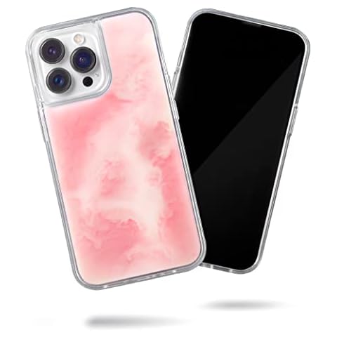 SteepLab Flowing Neon Sand Liquid Case for iPhone 14 Pro Max (2022, 6.7") - Full Body Protection with Raised Bezel (Pink Peach n Sand) Cover