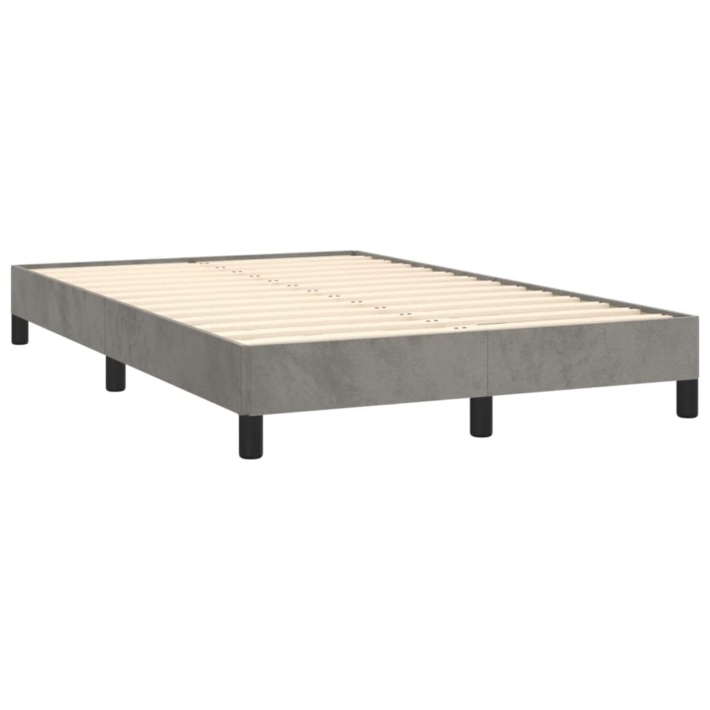 vidaXL Polsterbett, Bett Bettgestell mit Lattenrost, Schlafzimmerbett Doppelbett mit Stützbeinen, Bettrahmen Schlafzimmermöbel, Hellgrau 120x200cm Samt