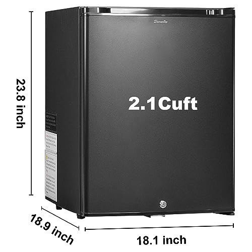 SMETA Semi Truck Refrigerator 2.1 Cu.ft, RV Lockable Mini Fridge, 110V/12V Absorption Compact Portable Stand Cooler Quiet No Noise for Truck Sleeper RV Camper Outdoor Bedroom Caravan, Black