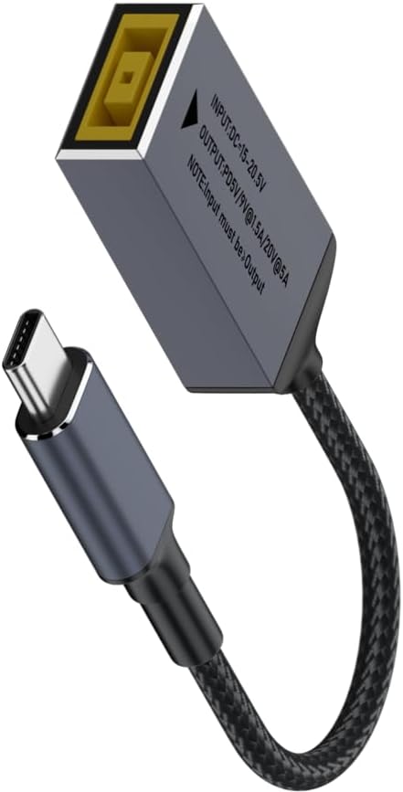 DC Slim Tip Female Input to USB C PD Male Power Charging Cable,for Rectangle Mouth Power Adaptor to USB Type-C PD Output 5V/9V/20V.Used to Charge Phones,Tablets,Laptops.