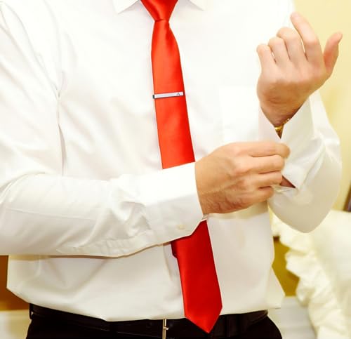 GWD Stainless Steel Tie Clips for Men Personalized Initial Tie Clip Classic Gold Silver Tie Bar Set4