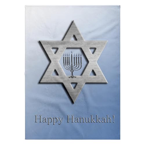 3dRose 22x30 Bath Hand Pool Towel - Hanukkah, Star of David and Menorah Hanukkah Design