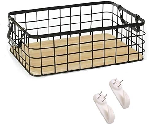 Drawihi 北欧 バスケット スクエア型 スチール製バスケット 木目調 ワイヤーバスケット 取っ手付き フッフ付き スパイスボックス 壁掛け 卓上 収納ケース 収納ボックス フレーム おしゃれ メッシュ 収納棚 小物入れ インテリア ブラック ホワイト ブラック 2l Drawihi 北欧 バスケット スクエア型 スチール製バスケット 木目調 ワイヤーバスケット 取っ手付き フッフ付き スパイスボックス 壁掛け 卓上 収納ケース 収納ボックス フレーム おしゃれ メッシュ 収納棚 小物入れ インテリア ブラック ホワイト ブラック 2l