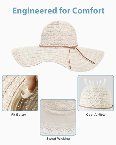 Sombrero de verano plegable con ala ancha para mujer miniatura 4