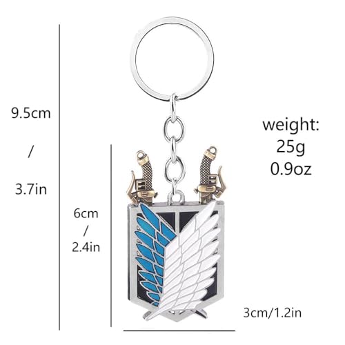 Image of AOT Wings of Freedom Charm Keychain - Shingeki No Kyojin Chain - Anime Gifts for Men Women and Fans, Wings of Freedom Keychain, One Size