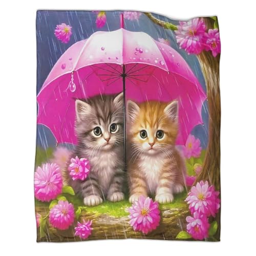 Couverture microfibre chat anti-froid : plaid chaud et doux pour lit et canapé - 3