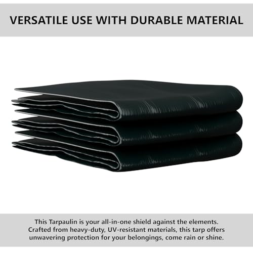 Image of Heart Home Polyethylene Tirpal (12X15 Feet) 120 GSM Tadpatri | Waterproof Tarpaulin Sheet | Tharpai | Thadika | Lightweight Premium Tirpal | Eco-Friendly Tent Tirpal | Green