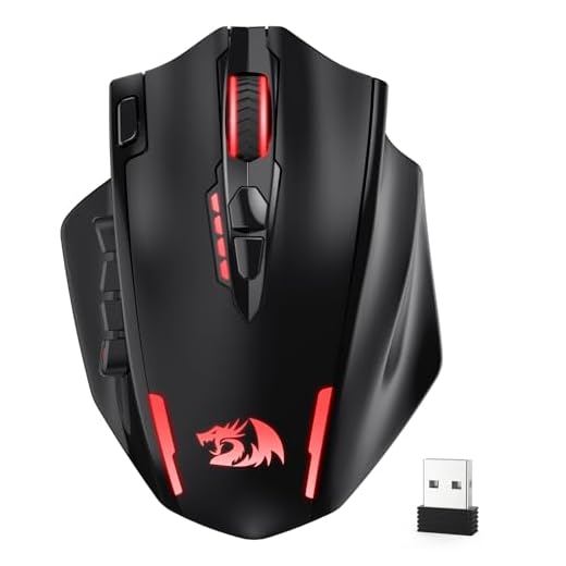 Redragon M913 MAX Wireless Gaming Mouse, 26000 DPI MMO Optical Mouse with 16 Programmable Buttons, BT & 2.4G Wireless, Software Supports DIY Keybinds
