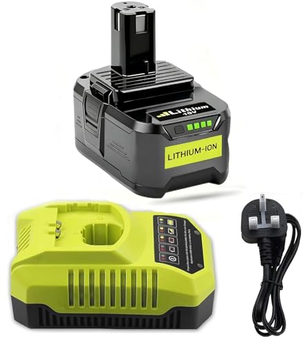 18V 6.0Ah Lithium Battery for ryobi P108 + P117 Charger Compatible with for Ryobi One+ Battery RB18L50 RB18L25 RB18L40 RB18L20 RB18L15 RB18L13 P108 P102 P103 P104 P105 P106 P107