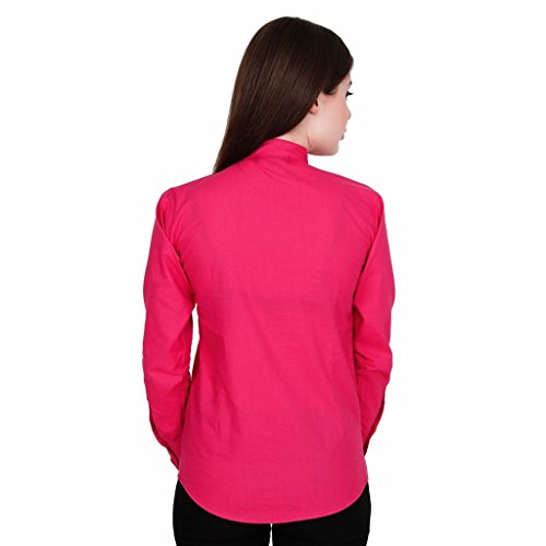 Image of Teemoods Women's Cotton Shirt: Pintuck Yoke, Full Sleeves, Mandarin Collar - Stylish & Comfortable Ladies Top for Casual and Office Wear, Ideal for Indian Summers