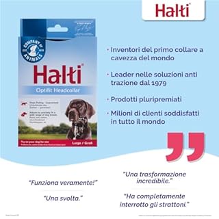 Collare a cavezza HALTI Optifit - Per impedire che il cane tiri il guinzaglio, regolabile con fascia per il muso imbottita. Collare anti-trazione per l’addestramento di cani grandi (Taglia L)